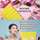 Puffy Quilted Makeup Bag, Cosmetic Bag, Travel Toiletry Organizer Pouch, Clutch for Women (Yellow)