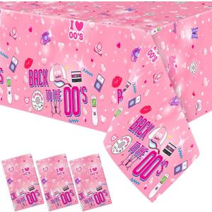 Buryeah 3 Pcs Y2k Party Decorations 2000s Pink Tablecloth Reusable Back to The 2000s Table Cover for Girls Female Y2k Theme Birthday Bachelorette Party Supplies, 54 x 108 Inch Buryeah 3 Pcs Y2k Party Decorations 2000s Pink Tablecloth Reusable Back to The 2000s Table Cover for Girls Female Y2k Theme Birthday Bachelorette Party Supplies, 54 x 108 Inch
