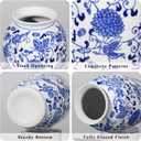 Blue and White Vase, Blue Ceramic Vase for Home Decor 8.9" Chinoiserie Vase for Flowers Blue and White Porcelain Flower Vase for Living Room, Bathroom, Dinner Table Centerpieces