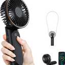 Portable Handheld Fan, 4000mAh, 180 Adjustable, 6 Speed Wind, USB Rechargeable Foldable Fan with Real-Time Electricity Display (Light Purple)