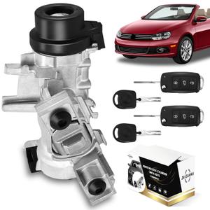 ZAIGANMA 1K0905851B Ignition Switch Lock Cylinder with Key for MK6 2006-2008 2009-2019 VW Jetta Passat, 2004-2007 2010 2011 Golf EO Rabbit Tiguan Ignition Starter Switch, Replace 1K0905841 1K0905865