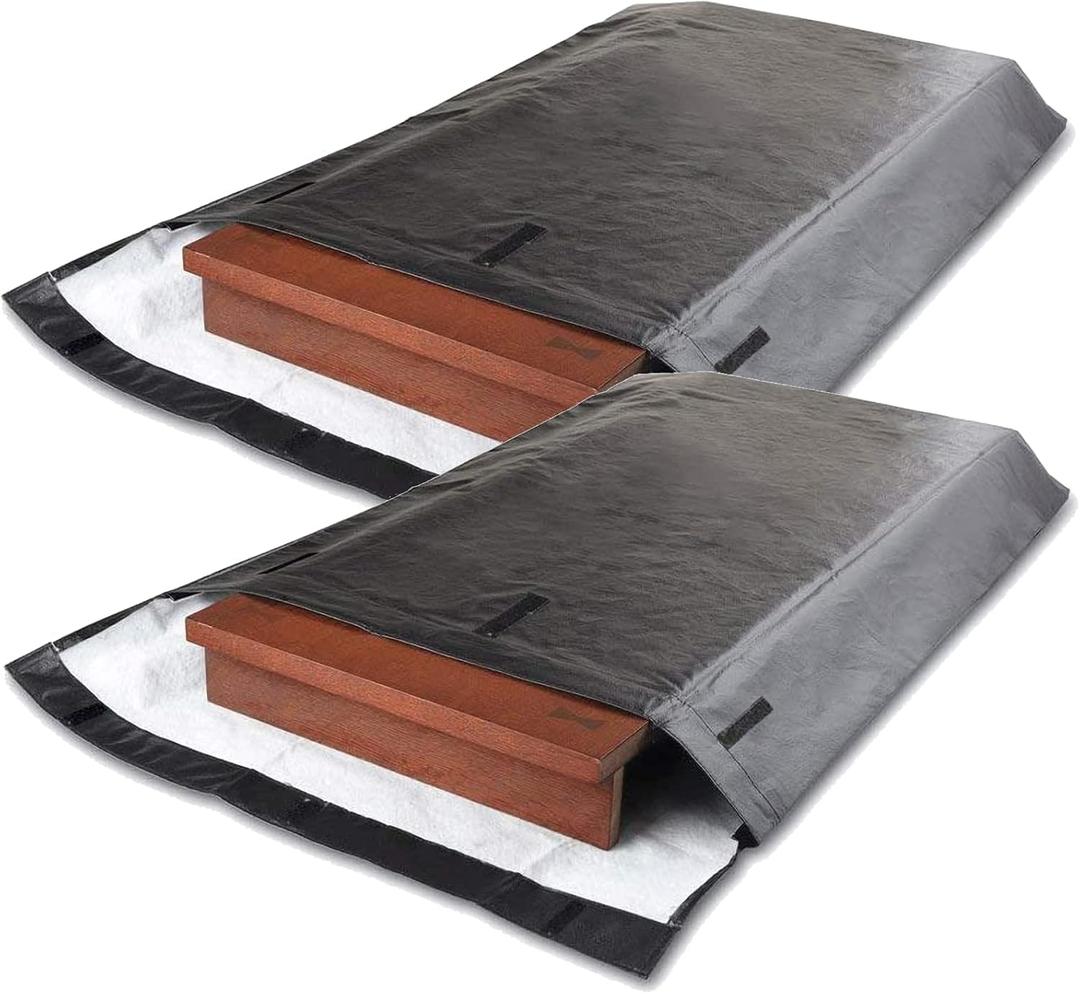 Table Leaf Storage Bag Padded 2 Pack, 2024 Upgraded Heavy Duty Dining Table Leaf Bag, Extra Thick Flannel Backing Table Leaf Cover Protector, Water Resistant, Black(Pls Check Size Chart) (51"19.6''-2 Pack)