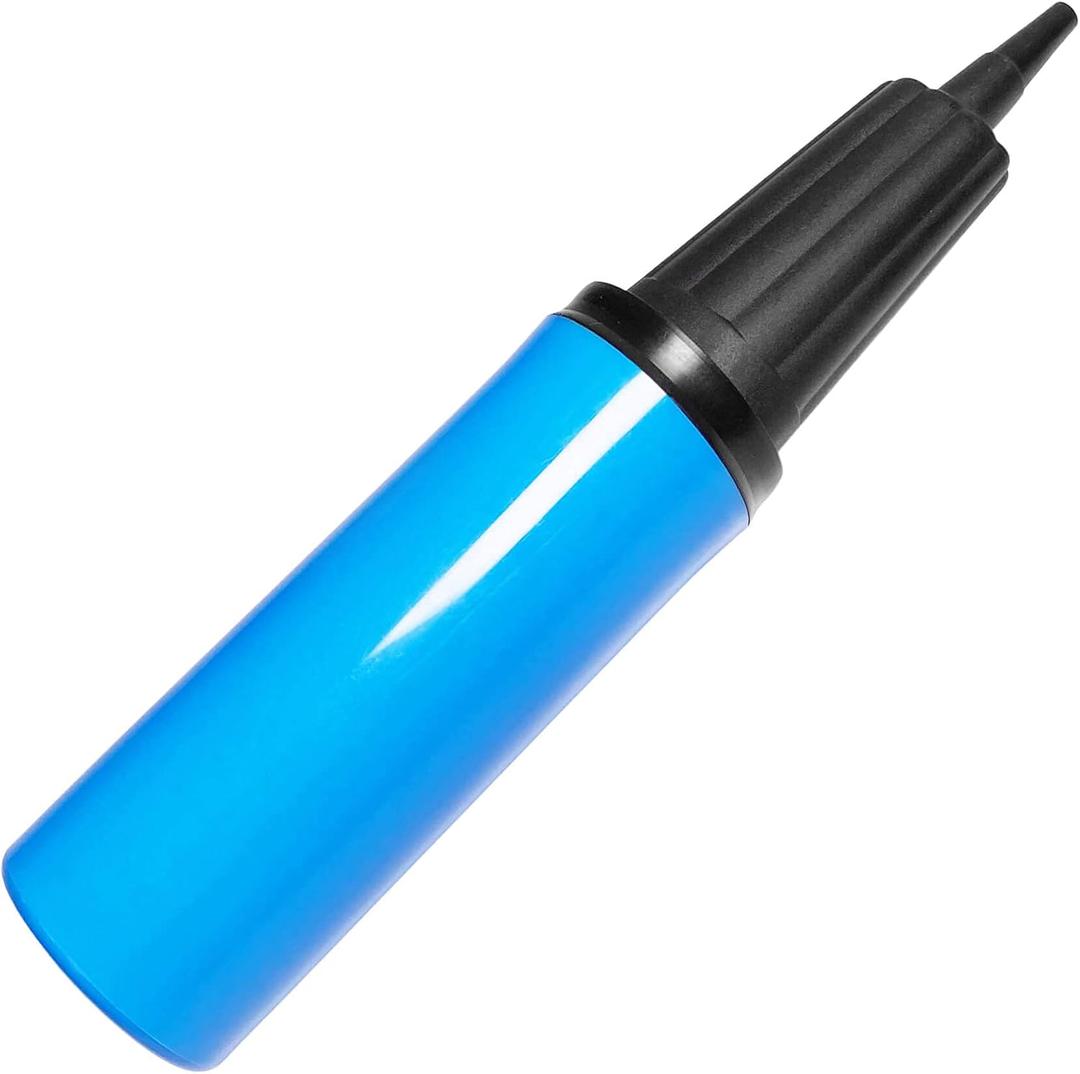 Hand Air Pump for Balloons - 9" Portable Manual Balloon Pump, Mini Hand Pump for Inflatables, Pool Floats, Party Garlands, Exercise and Yoga Balls (Blue Manual Pump 1 Pack)
