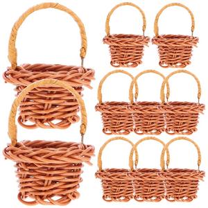 DOITOOL 10 Pack Mini Woven Baskets with Handles, Wood Chip Baskets Farmhouse Small Basket Miniature Flower Basket Woven Candy Gift Baskets for Wedding Party Favors Crafts Decor, 59Q8OXQZYL51035K1DYG