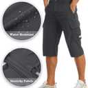 EKLENTSON Men's Workout Shorts Quick Dry Gym Hiking Shorts Zipper Pockets Lightweight Athletic 3/4 Capri Pants for Men (Gray, L)