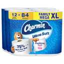 Charmin Ultra Soft Cushiony Touch Toilet Paper, 12 Family Mega XL Rolls = 84 Regular Rolls