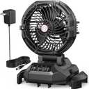 Portable Misting Fan, 4 Powerful Speed & 4 Spray Modes, 30000mAh Battery Powered, Remote Control, Auto Oscillation with Adjustable Base fit for 10-13 inch Bucket for Outdoor Camping Beach Travel (Black)
