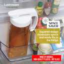 Lustroware QuickServe Airtight Pitcher - 2.1L (70oz), Heat Resistant, BPA-Free SAN Plastic, One Touch Open & Close, Space-Saving, Made in Japan - White