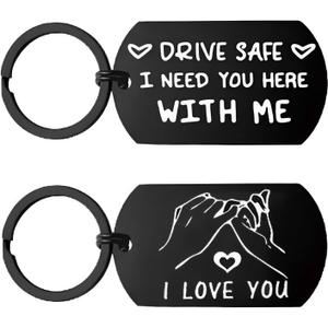 3 x Drive Safe Keychain Gift for Him Husband Boyfriend from Wife Girlfriend | I Need You Here With Me I Love you Gifts, Birthday Anniversary Christmas Valentine’s Day