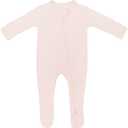 KYTE BABY Unisex Zipper Closure Footies, Rayon Made From Bamboo, 0-24 Months (3-6 Months, Blush)