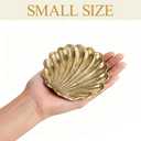 NIKKY HOME Vintage Gold Ring Holder Jewelry Dish Set of 2, Shell Shaped Trinket Display Decorative Metal Tray Classy Birthday Gifts for Women