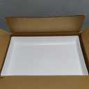 US Acrylic White Plastic Serving Trays (Set of 4) 15 x 10 | Large Unbreakable Reusable Rectangular Party Platters | Serve Appetizers, Fruit, Veggies, & Desserts | BPA-Free & Made in USA