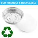 MontoPack 7 Round 40 Pack Aluminum Foil Pans with Clear Lids | Disposable Containers with Straight Walls for Storing, Baking, Meal Prep & Reheating | Freezer & Oven Safe, Recyclable