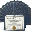 Certificate Holders 8.5 x 11, 30 Pack Extra Thick Diploma Covers, Navy Blue Certificate Folders with Gold Foil Border for Graduation, School Awards, Recognition and Office Certificates.