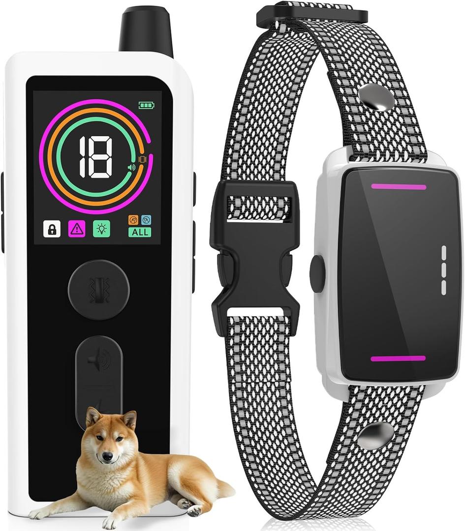 Dog Training Collar with Remote Control 4218 FT 3 Training Modes (Beep, Vibration, Safe Static) IPX7 Waterproof Rechargeable E-Collar for Small Medium Large Dogs 10-120lbs