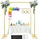 8.2FT Square Backdrop Stand, Wedding Arch, Heavy Duty Balloon Arch Stand, Over The Table Rod Stand with Clamps, Adjustable Photo Booth Background Kit, Backdrop Frame for Decor Birthday Party