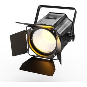 Stage Lights with Barn Doors, 200W COB LED Par Can Lights Spotlights, 2 in 1 Cool White & Warm White DMX512 Sound Activated Uplights for Events Parties Wedding Theater Church Concert Dance (1Pc)