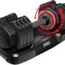 Yes4All 25/55LB Single/Pair Adjustable Dumbbells Weights, 5 in 1 Free Weights Dumbbell with One Second Dial Handle for Different Workout Levels (Grey Grip)