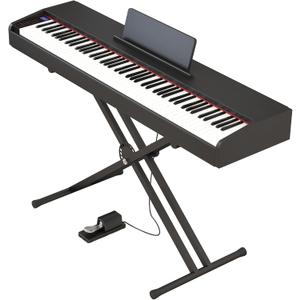 Digital Piano 88 key Semi Weighted Keyboard With X Stand & Sustain Pedal, Full-Size Beginner Electric Piano For Bluetooth, Headphone Mode, USB-MIDI