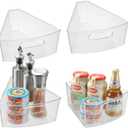 Lazy Susan Cabinet Organizer Corner Cabinet Organizer for 26" Diameter Plastic Kitchen Storage Bins 6 Pack