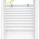 LazBlinds Tool-Free Cordless Pleated Shades with Suction Cups Light Filtering Top Down Bottom Up Pleated Blinds for Window Size 23" W x 38" H, White