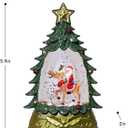 Mini Snow Globe Christmas Decorations, Glittering Santa Reindeer Small Christmas Tree Snow Globe Lighted Water Lantern for Xmas Decor Gifts
