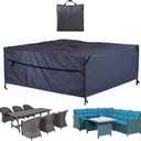 Waterproof Patio Table Cover for 6-Seat Dining Set Bag Dark Grey