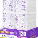 120 Pcs Power Mop Refills Pad, 5X Cleaning Multi-Surface Replacement for Swiffer Power Mop, Wet Pads Refill for Wood Floors & More, Compatible with Swiffer PowerMop Pads & Mopping Refills