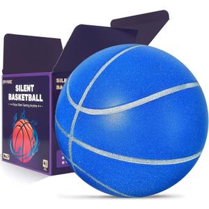 BYYNNE Silent Basketball Size 7 (29.5") â€“ Noiseless Indoor Basketball for Quiet Dribbling and Indoor Training, Pro Grooved Airless PU Foam Basketball â€“ Real Feel Higher Bounce Quieter (Blue)