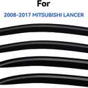 Window Visors Rain Guards for 2008-2017 Mitsubishi Lancer | Out-Channel Window Vent Wind Deflectors Visors Shades Protectors for 08-17 Mitsubishi Lancer