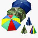 3 Pieces Rainbow Umbrella Hats Camouflage Fishing Cap Beach Umbrella Headband