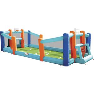 Little Tikes Huge Inflatable Backyard Soccer & Basketball Court for Multiple Kids, Blower with GFCI Plug, Large