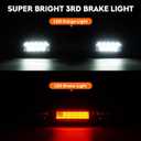 Tresound LED Tail Lights & 3rd Third Brake Cargo Lamp for GMC Sierra 1500 2007-2013 SLT, WT, SL, SLE, 2500 3500 HD 2007-2014 (Only for 3500HD with Single Rear Wheel Model), Chrome Housing Smoke Lens