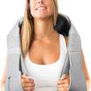 InvoSpa Shiatsu Back and Neck Massager with Heat - Deep Tissue Kneading Pillow Massage - Full Body Massager for Shoulders, Neck and Back (White)