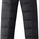 Gihuo Snow Pants Womens Winter Windproof Down Pants Warm Outdoor Ski Pants Padded Loose Ultralight Warm Trousers (Large, Black)