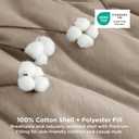 Bedsure Comforter Set King Size - Cotton Fabric with Microfiber Inner Fill, Taupe PureWoven Soft Bed Set for All Seasons, 3 Pieces, 1 Comforter (104" x 90") and 2 Pillow Cases (20" x 36")