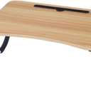 Garstc Foldable Lap Desk, Portable Bed Desk with Cup Holder, Tablet Slot & Storage Drawer, Portable Laptop Tray for Bed & Sofa, 24.5*18, Multifunctional Bed Table for Laptop, Writing, Reading