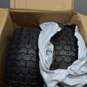 2 Pcs 16x6.50-8 Tubeless Lawn Mower Tire and Wheel, 16x6.5x8 Tires with 3" Offset Hub, 3/4" Bearing & Extra 1" Bushing, Replacement for Riding Mowers and Lawn Tractors Front Tire, 4 Ply