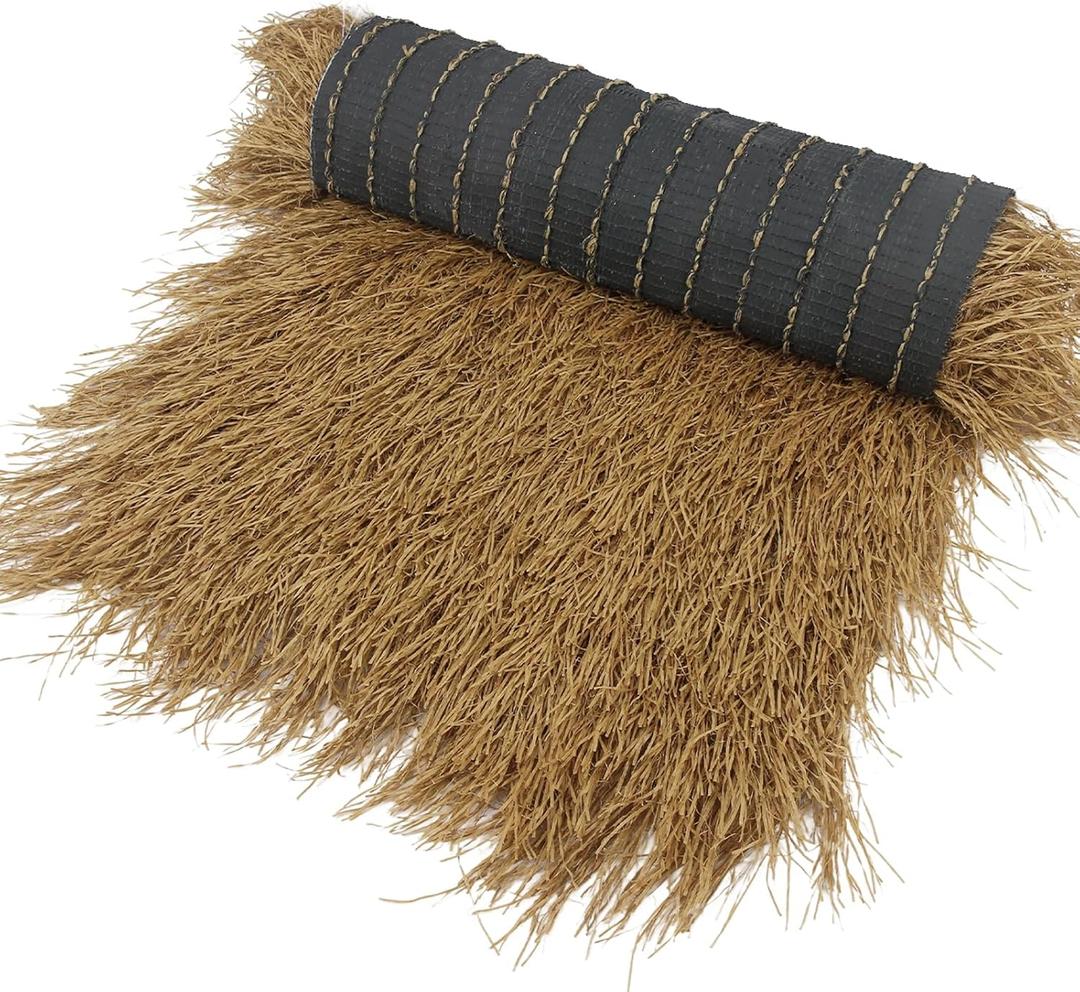 1Pcs Tiki Thatch Grass Roof Mexican Artificial Straw Roll for Tiki Bar Hut Hawaiian Party Garden Fence Patio Palapa Thatch Roofing Mat Crafts Duck Blind Grass Hay Bales for Decoration 47''×6''