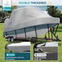 1200D Waterproof T-Top Boat Cover, Hard Top Boat Covers 22-24 ft, Gray