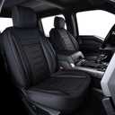 RISINGSTAR Silverado Sierra Faux Leather Seat Covers, Fit for 2019-2025 Chevy Silverado GMC Sierra 1500 and 2020-2025 2500HD 3500HD Crew Cab(Full Set, Black)