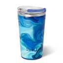 Swig Life 24oz Party Cup, Stackable Insulated Travel Coffee Tumbler with EZ Slider Lid, Cup Holder Friendly, Stainless Steel 24 oz Tumbler, Reusable Coffee Mug (Blue Lagoon)