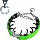 Prong Training Collar for Dogs, Rotating Ring Welding, Adjustable Dog Training Pinch Collar with Quick Release Buckle, for Small Medium Large Dogs (M/L(17-23" Neck, 3.2mm), Green)