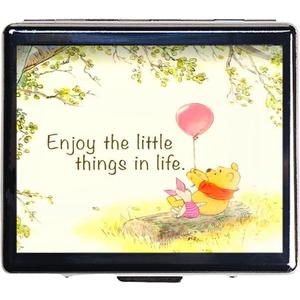 Silver Vintage Pill Box 7 Day Metal Pill Box with Mirror and 8 Compartments Cute Travel Pill Organizer for Purse,Compact Portable Pill Organizer (Cute Little Bear)