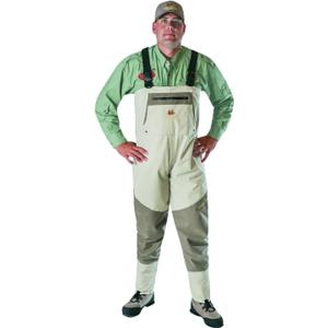 Caddis Men's Grey and Brown Northern Guide Breathable Stocking Foot Wader, Medium Short Stout