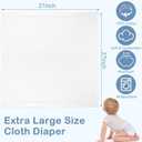 Zomiboo 30 Pack Birdseye Cotton Diapers for Babies Large 27 x 27 Inch Reusable Burp Cloths with 30 Diaper Pins for Babies Boy Girl Toddlers