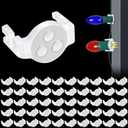 2025 Upgraded Magnetic Christmas Light Clips,50 Pack Extra Strong Magnetic Clips Hooks for C9 C7 Christmas Lights, Magnet Christmas Light Clips for Metal Roof Gutters Outside Patio Holiday Lighting