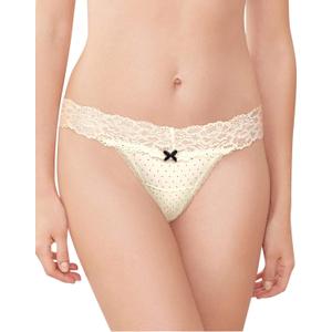Maidenform Women's Dream with Lace Thong Panty (White, M)