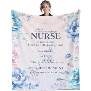 Nurse Retirement Gifts for Women, Nurse Retirement Blanket 50"x60", Retired Nurses Gift for Women 2026, Nurses Retirements Decorations