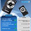 Digital Camera 4K Autofocus Vlogging Camera for Photography with 16X Zoom Anti Shake, 32GB Card, 48MP Compact Portable Point and Shoot Camera for Kids Boys Girls Teens BeginnerBlack